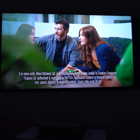 LTV-3000 Pro 4K UHD triple laser projector plays movies on the big screen to create a home theater.