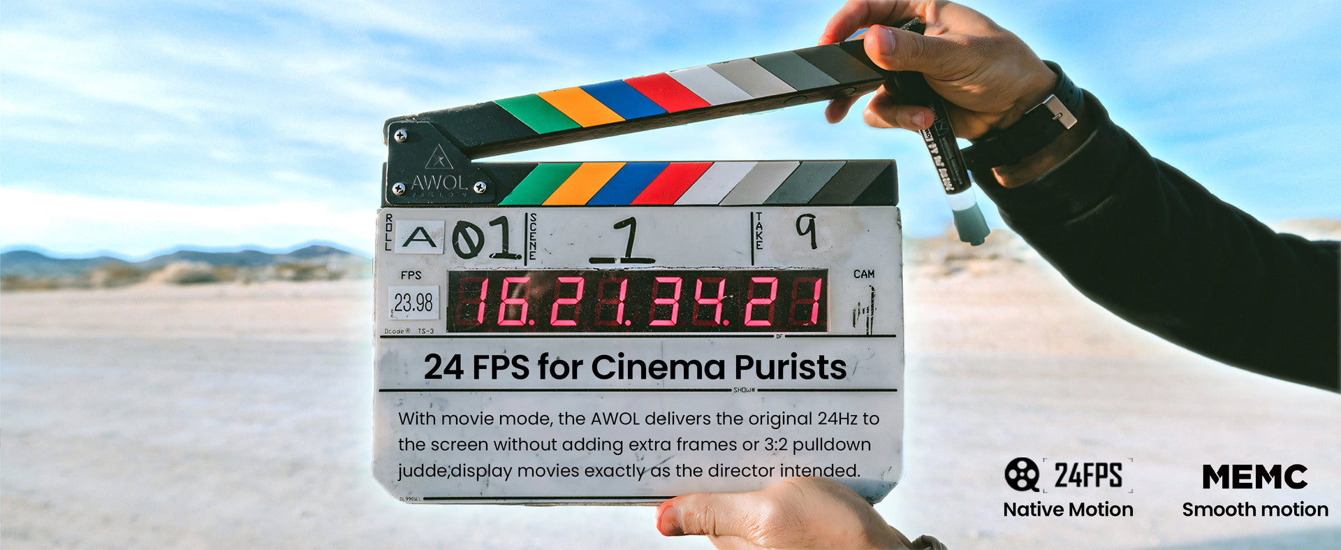 Experience genuine 24 FPS cinematic motion with the AWOL Vision LTV-3500 Pro, featuring MEMC for smooth, film-like visuals.
