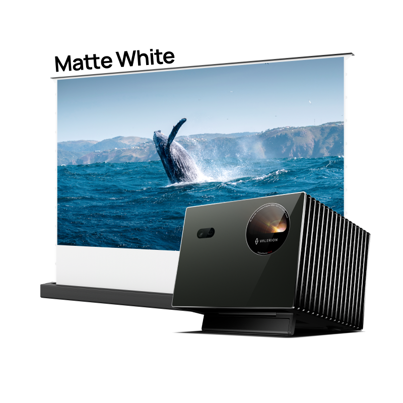 Long-Throw Projector Valerion Pro2 Plus AWOL Floor Rising Matte White Screen Bundle